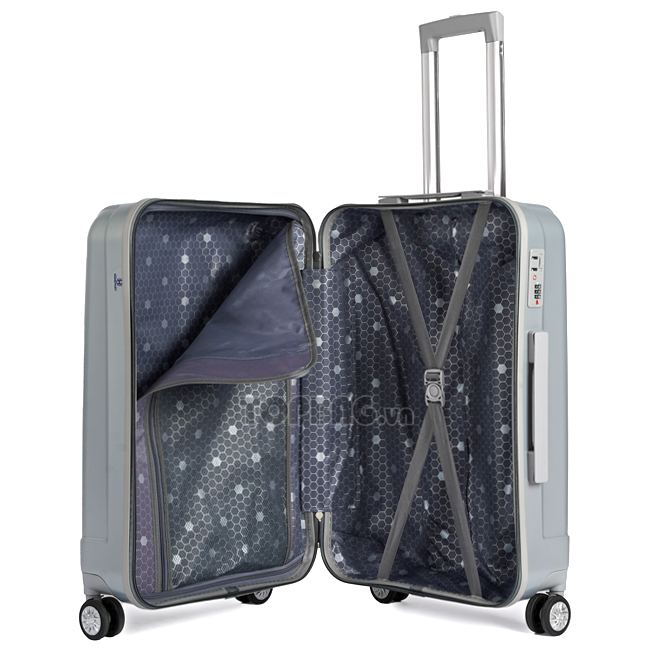 Ngăn trong của Vali Hùng Phát 603 24 inch màu bạc, để được 20-25kg hành lý